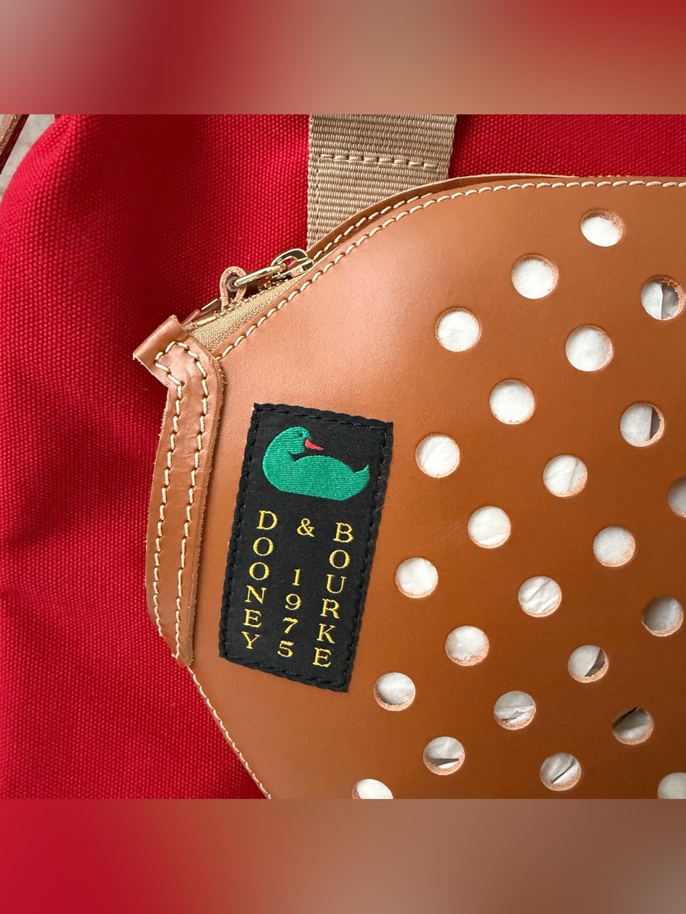 Dooney & Bourke Red Canvas Pickleball Duffel - Picture 4 of 16